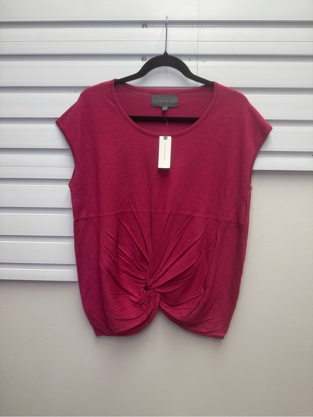 Anthropologie Sunday in Brooklyn Raspberry twist-hem top